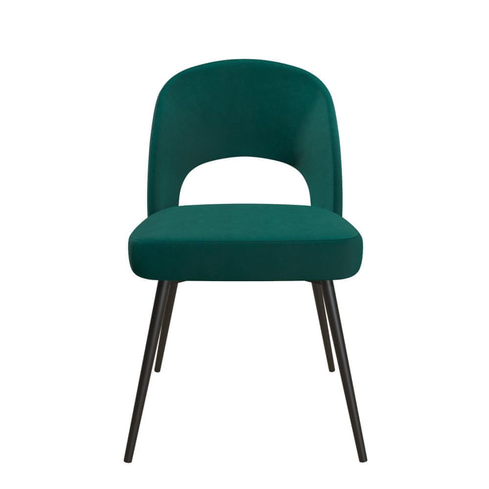 Danish Style Jedálenská stolička Chantal, zamat, zelená